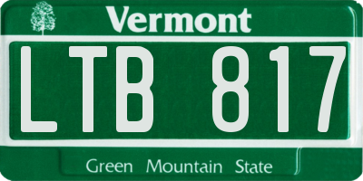 VT license plate LTB817