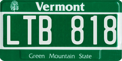 VT license plate LTB818