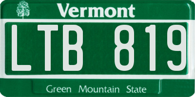 VT license plate LTB819