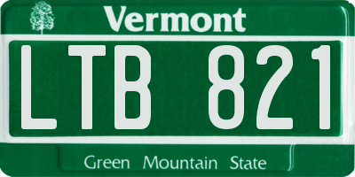 VT license plate LTB821