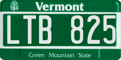 VT license plate LTB825