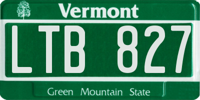 VT license plate LTB827