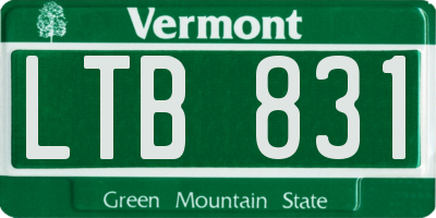 VT license plate LTB831