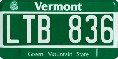 VT license plate LTB836