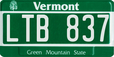 VT license plate LTB837