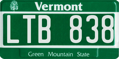 VT license plate LTB838