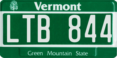 VT license plate LTB844