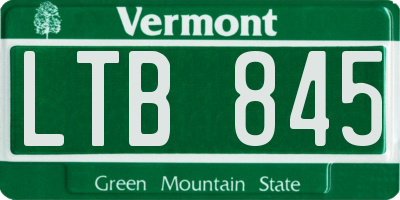 VT license plate LTB845