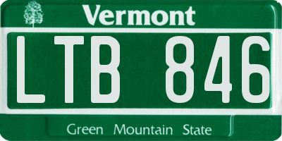 VT license plate LTB846