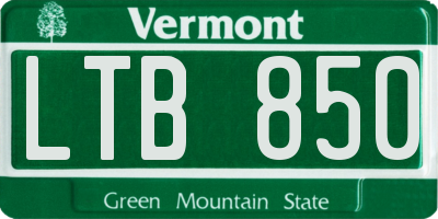 VT license plate LTB850
