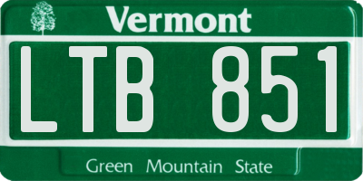 VT license plate LTB851