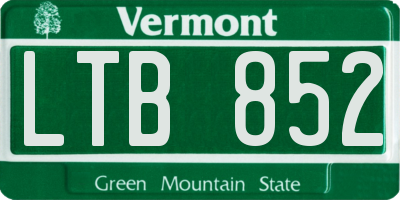 VT license plate LTB852