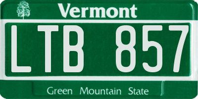 VT license plate LTB857