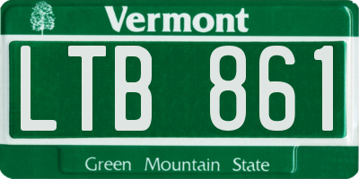 VT license plate LTB861