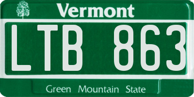 VT license plate LTB863