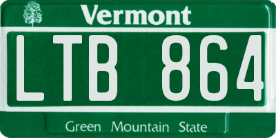 VT license plate LTB864