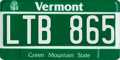 VT license plate LTB865