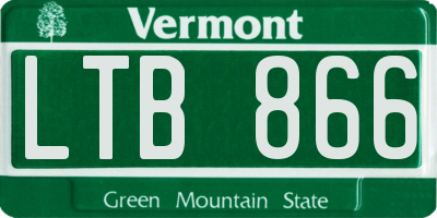 VT license plate LTB866