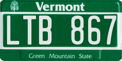 VT license plate LTB867