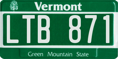 VT license plate LTB871
