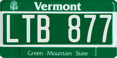 VT license plate LTB877