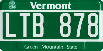 VT license plate LTB878