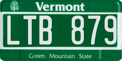 VT license plate LTB879