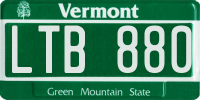 VT license plate LTB880