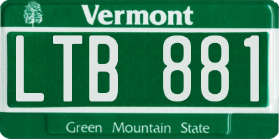 VT license plate LTB881