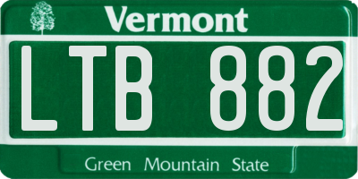 VT license plate LTB882