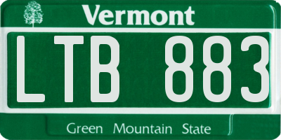 VT license plate LTB883