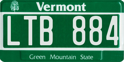 VT license plate LTB884