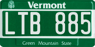 VT license plate LTB885
