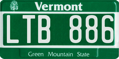 VT license plate LTB886