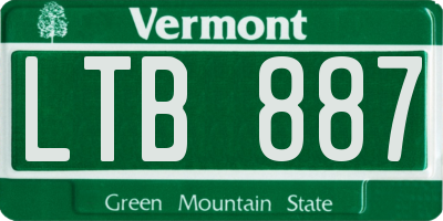 VT license plate LTB887