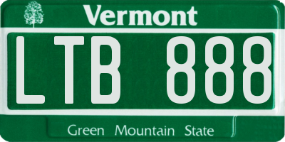 VT license plate LTB888