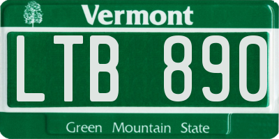 VT license plate LTB890