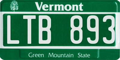 VT license plate LTB893