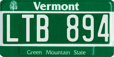VT license plate LTB894
