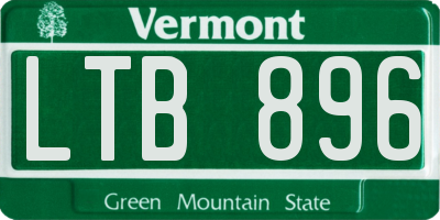 VT license plate LTB896