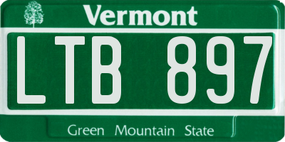 VT license plate LTB897
