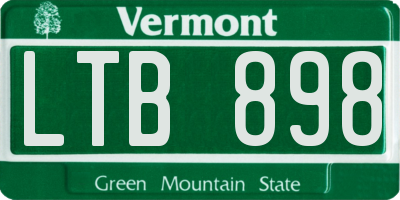 VT license plate LTB898