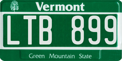 VT license plate LTB899