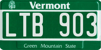 VT license plate LTB903