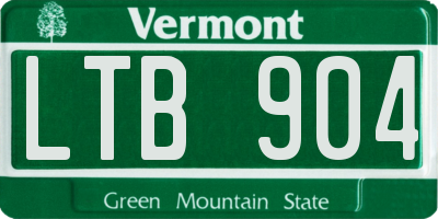 VT license plate LTB904