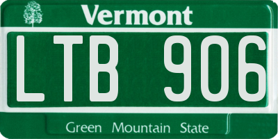 VT license plate LTB906