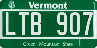 VT license plate LTB907