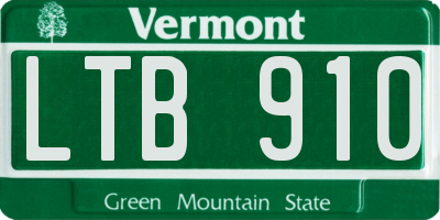 VT license plate LTB910