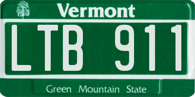 VT license plate LTB911