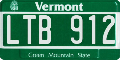 VT license plate LTB912